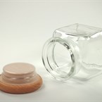 Kořenka skleněná malá s dřevěným uzávěrem