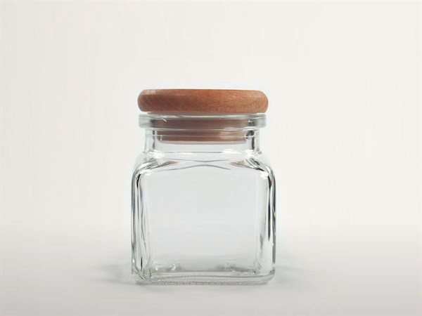 Kořenka Kořenka skleněná malá s dřevěným uzávěrem