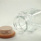 Kořenka skleněná velká s dřevěným uzávěrem