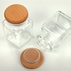 Kořenka skleněná velká s dřevěným uzávěrem