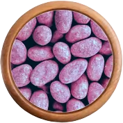 Laskominy: Mandle malinové v bílé čokoládě