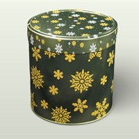 Příslušenství: Dóza Sněhové vločky kulatá zlatá