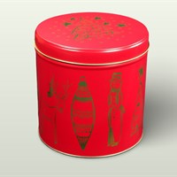 Příslušenství: Dóza Vánoční motiv kulatá červená