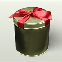 Příslušenství: Dóza Dárková s červenou mašlí kulatá zlatá