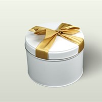 Příslušenství: Dóza Dárková se zlatou mašlí kulatá bílá