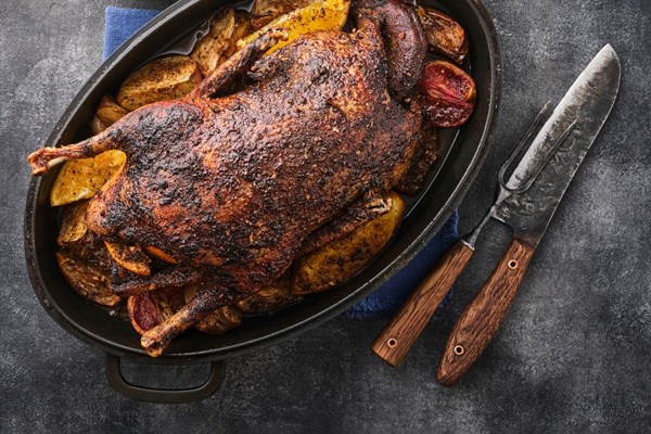 Husa na pomerančích