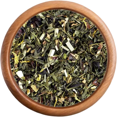 Zelený čaj s příchutí Zelený čaj s rebarborou a jahodou BIO